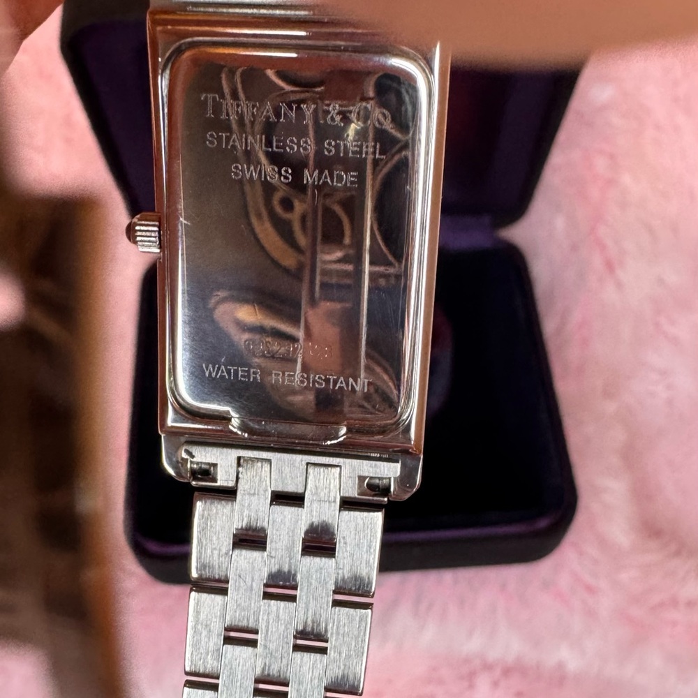 TIFFANY AND CO. Classic Rectangle Roman Watch Quartz AUTHENTIC - Picture 5 of 8